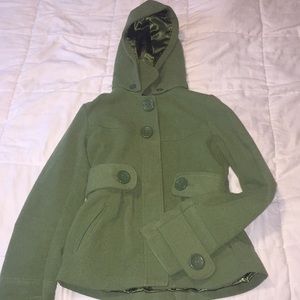 Green button up jacket